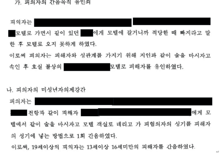 간음 목적 유인 및 미성년자 의제강간 혐의 관련 수사기록